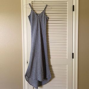 Linen stripped hi-low dress!